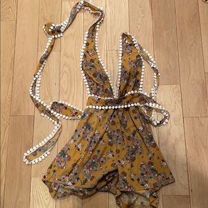 Summer romper sexy open back